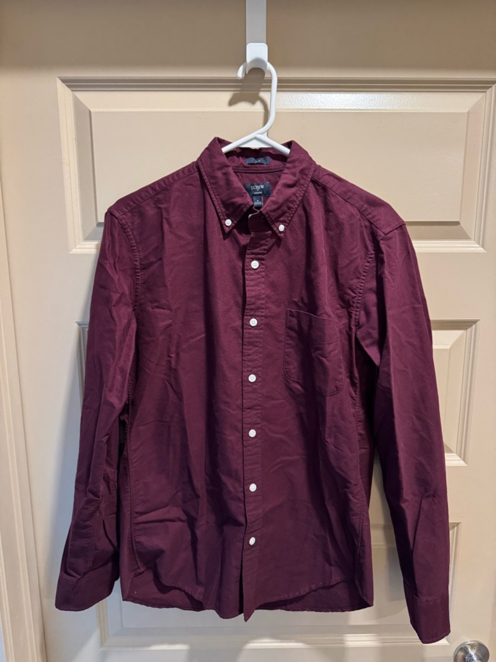 J. Crew Men's Button-Down Shirt in Deep Burgundy